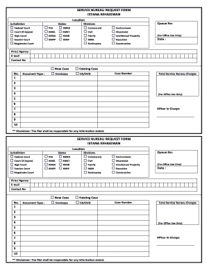 Service Bureau Request Form