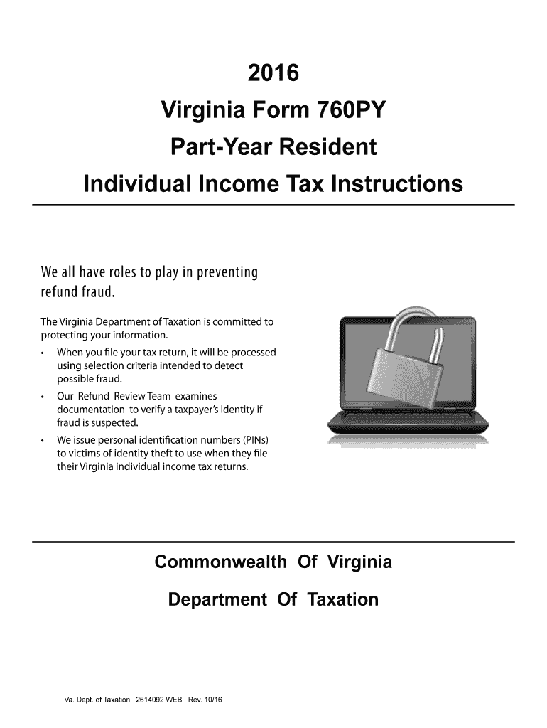 Get and Sign Virginia Form 760py 2016-2022