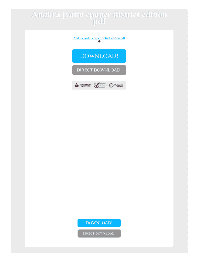 Andhra Jyothi News Paper Prakasam District Edition Today  Form