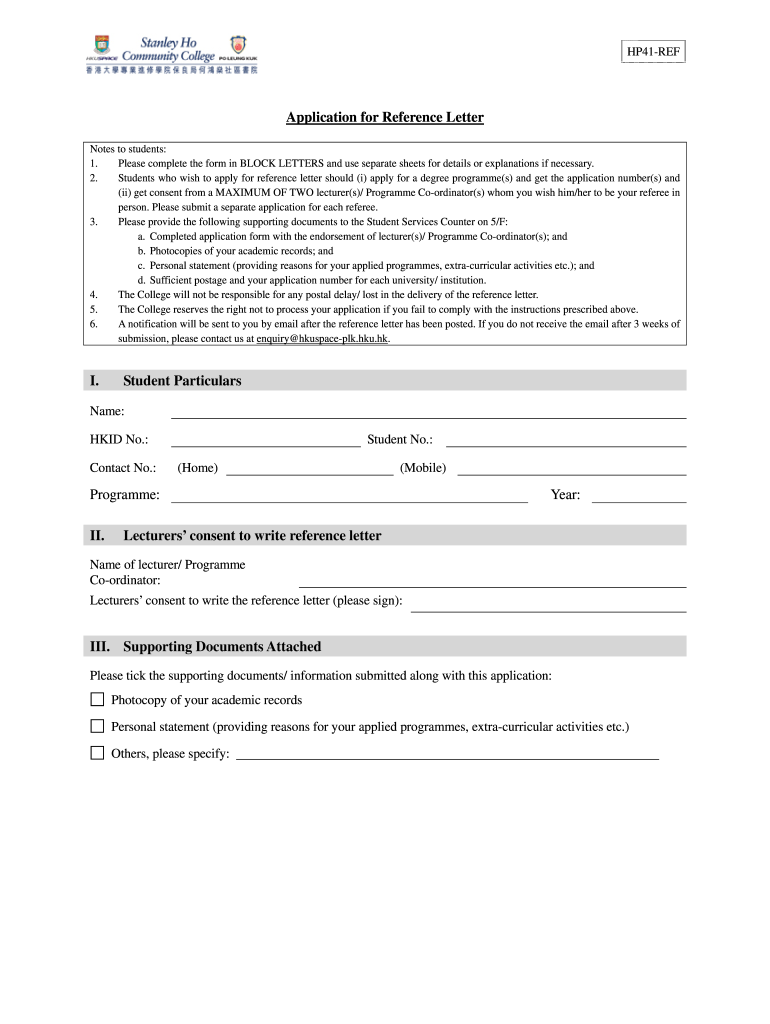 HP41 REF  Form