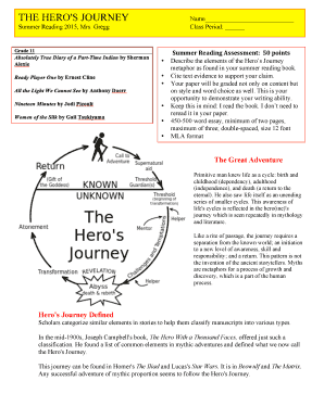 The Hero&#039;s Journal PDF  Form