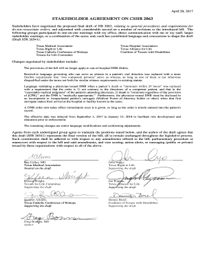 Stakeholder Agreement Template  Form