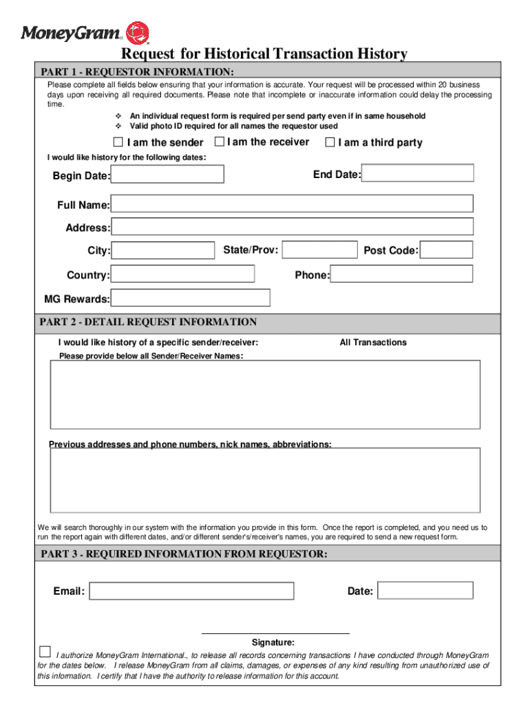 How to Delete Moneygram Transaction History  Form