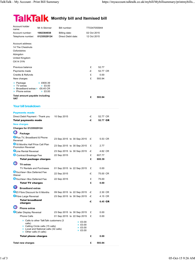 Talktalk My Account  Form