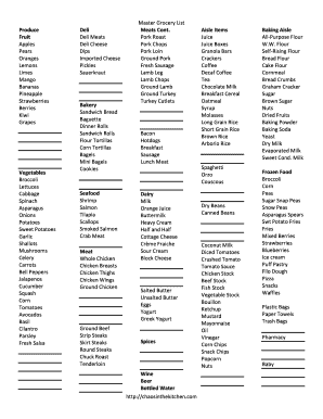 Food List PDF  Form