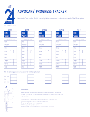 ADVOCARE PROGRESS TRACKER  Form