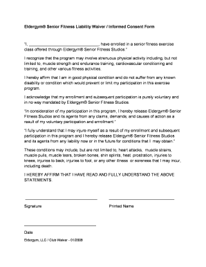 Gym Disclaimer Form Template
