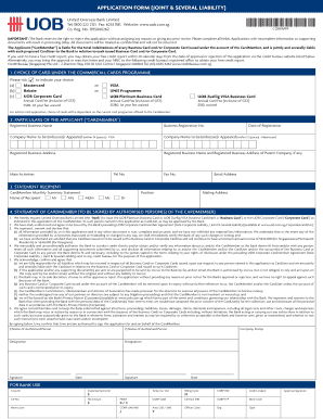  APPLICATION FORM JOINT & SEVERAL LIABILITY 2017