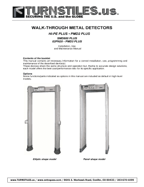 Pmd2 Plus Metal Detector Manual  Form