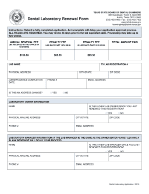  Texas Board Dental Examiners 2016