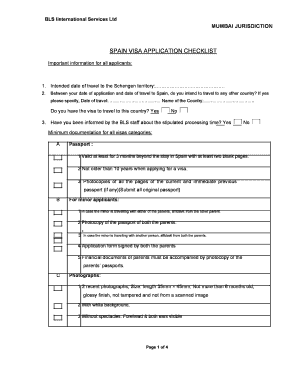 India Blsspain Visa Com  Form