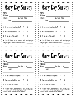 Mary Kay Survey Forms