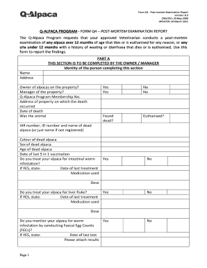 Post Mortem Examination Report Format