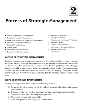 Scope of Strategic Management  Form