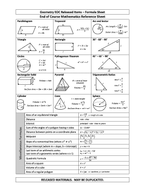 Geometry Eoc Formula Sheet