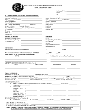 Phcci Salary Loan Requirements  Form