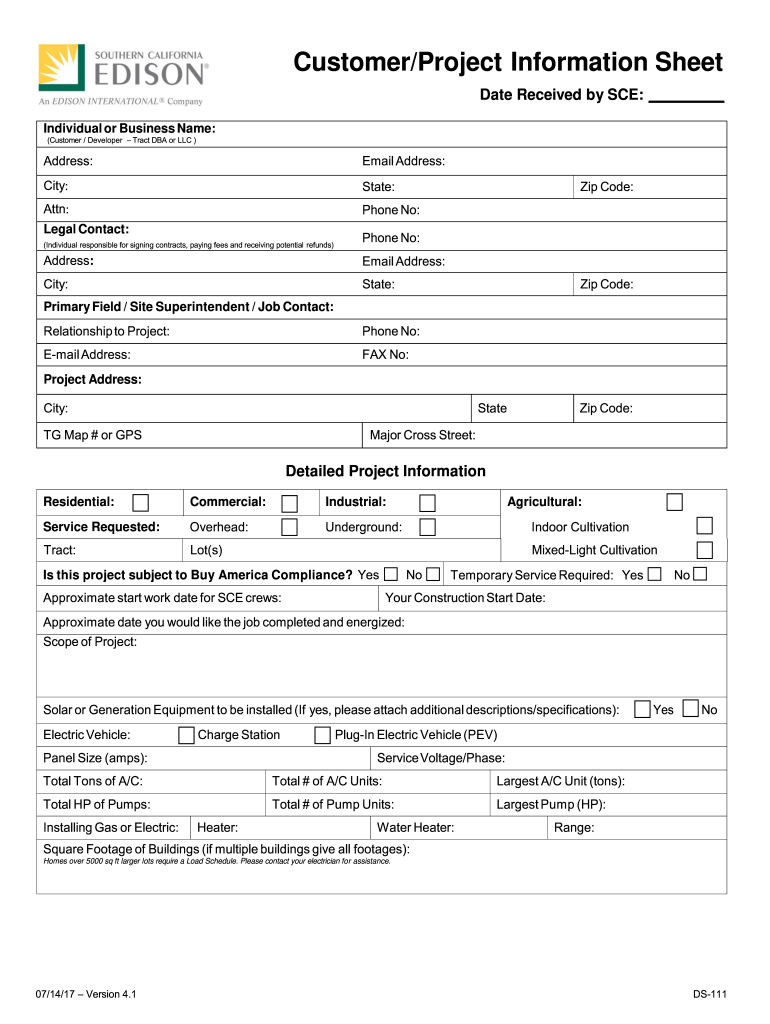  Sce Customer Project Information Sheet 2017-2024