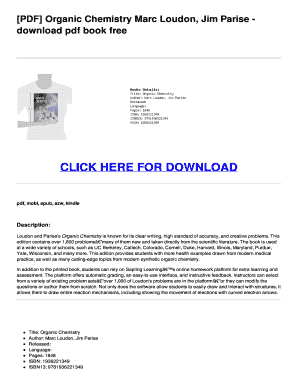 Organic Chemistry Loudon 6th Edition PDF  Form