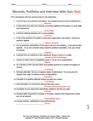 Interview Skills Quiz  Form