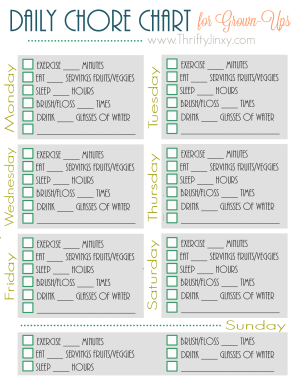 Daily Chore Chart  Form