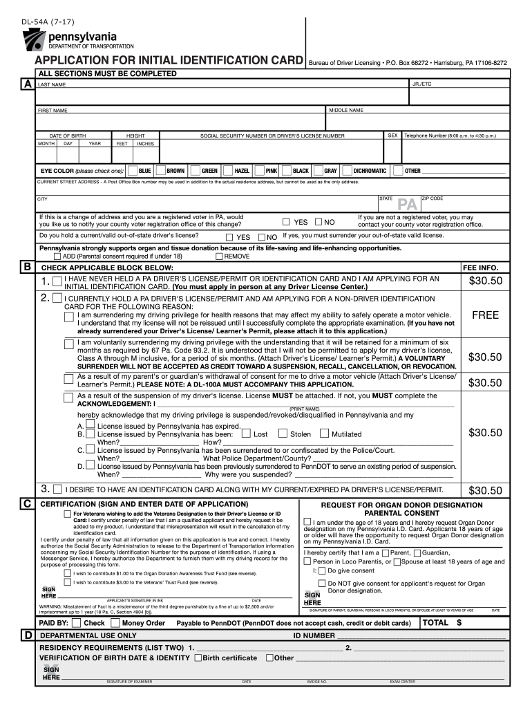  Form Dl 54a 2017