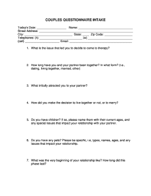 Couples Questionnaire  Form