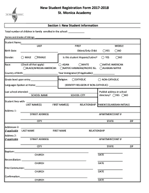 New Student Registration Form