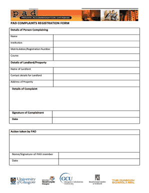 Pad Registration Form