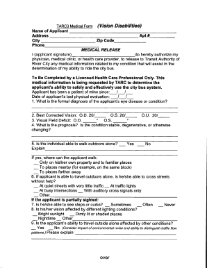Tarc3 Application Medical Form
