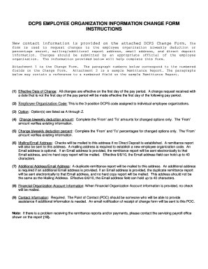  DCPS EMPLOYEE ORGANIZATION INFORMATION CHANGE FORM 2015