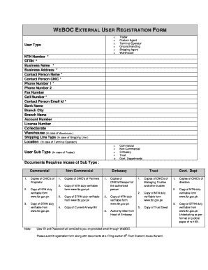 Weboc Registration Form