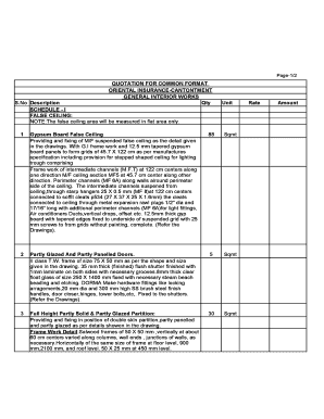 False Ceiling Quotation PDF  Form