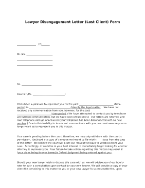 Disengagement Letter  Form
