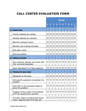 Sales Call Evaluation Form