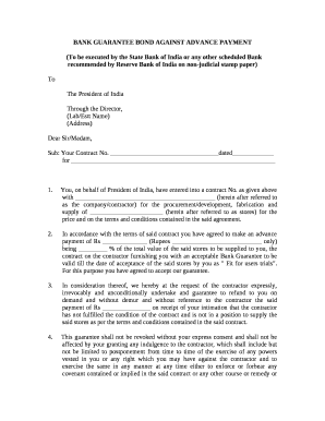 Advance Payment Bond Sample  Form