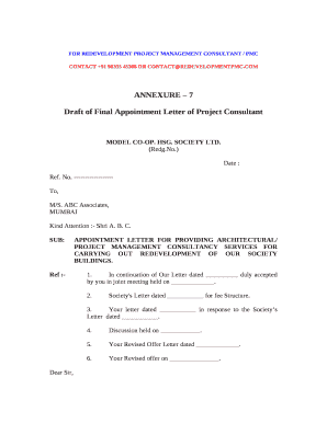 Redevelopment Offer Letter Format