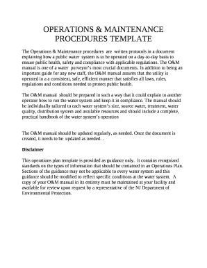 Maintenance Procedure Template  Form