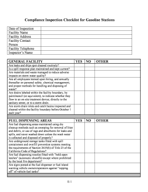 Gas Station Safety Checklist PDF  Form