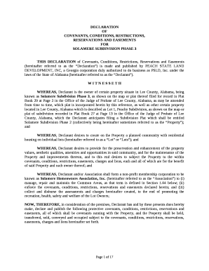 Covenants Conditions and Restrictions Template  Form