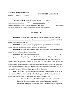 Trader Agreement Nc PDF  Form