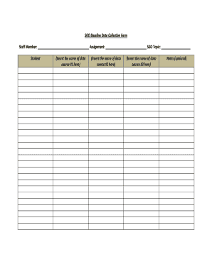 Baseline Data Collection Sheet  Form