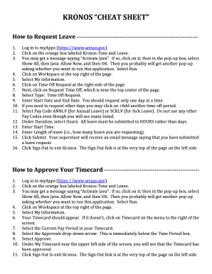 Kronos Cheat Sheet  Form