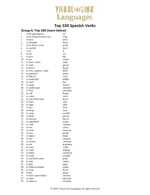 Top 330 Spanish Verbs  Form