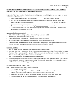 Fierce Conversation Worksheet  Form