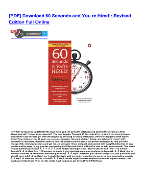 60 Seconds and You&#039;re Hired PDF Download  Form