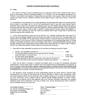 Expert Retainer Agreement  Form