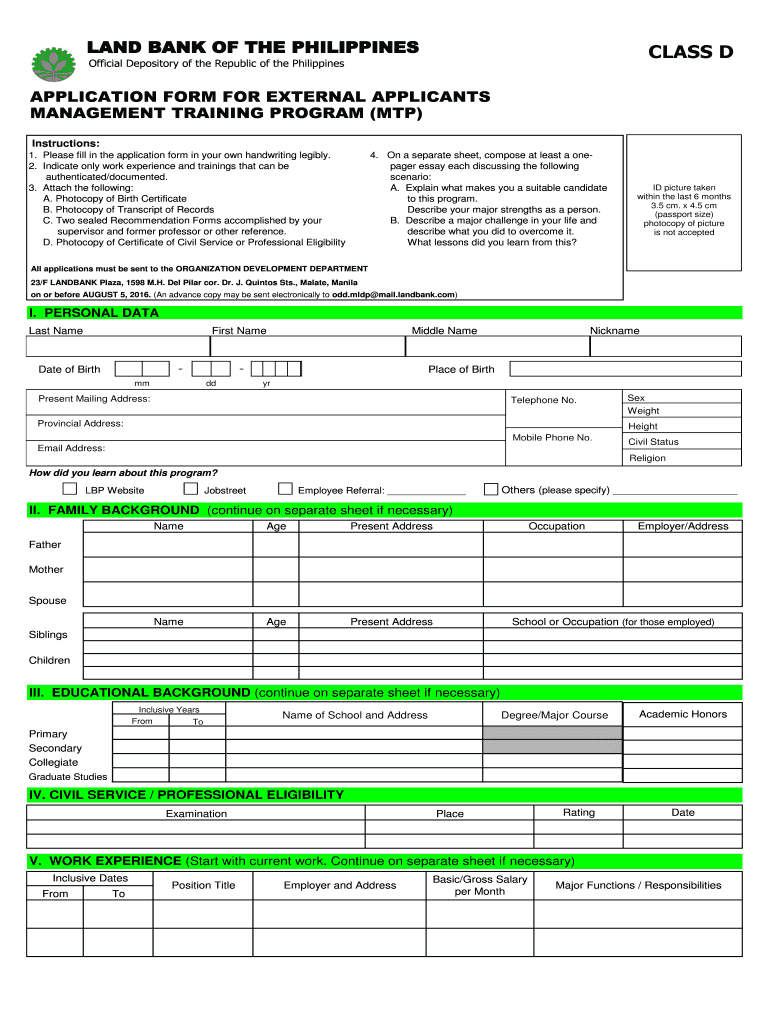 APPLICATION FORM for EXTERNAL APPLICANTS