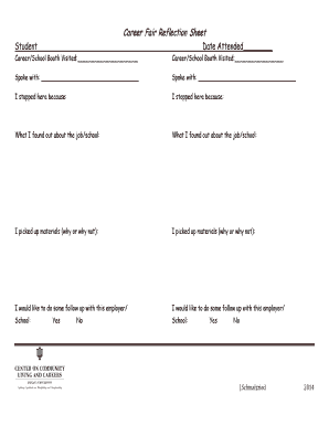 College Fair Worksheet  Form