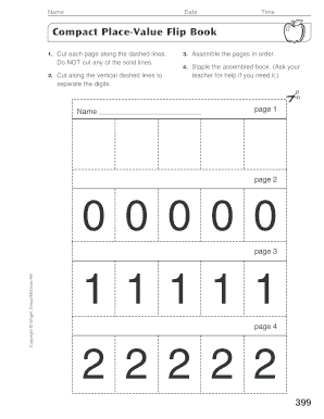 Place Value Flip Book  Form