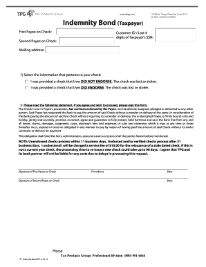 Indemnity Bond Form PDF